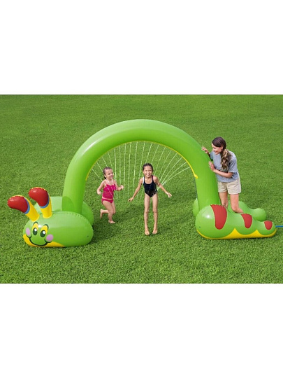 Игровой центр 338х110х188 см, Jumbo Caterpillar, разбрызгиватель надувной, от 2 лет, Bestway, 52398