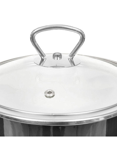 Кастрюля эмалированная сталь, 2 л, крышка стекло, Vitross, Bon Appetit, 8SD165S/8SB185S, мокрый асфальт, индукция