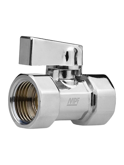 Кран для воды (мини), 1/2", г-г, латунь, ручка-флажок, MasterProf