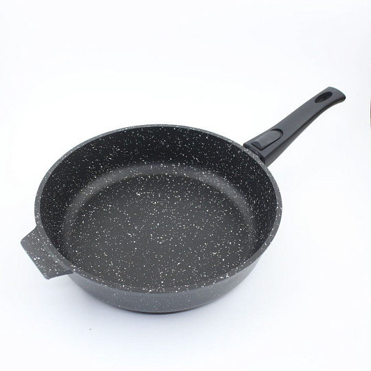 Сковорода литой алюминий, 28 см, антипригарное покрытие, Алтей, Granit Perfection black, съемная ручка, 02-2850-100