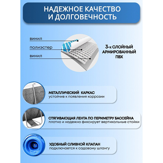 Бассейн каркасный Bestway, 404х201х100 см, Power Steel, 56721, фильтр-насос, лестница, 6478 л