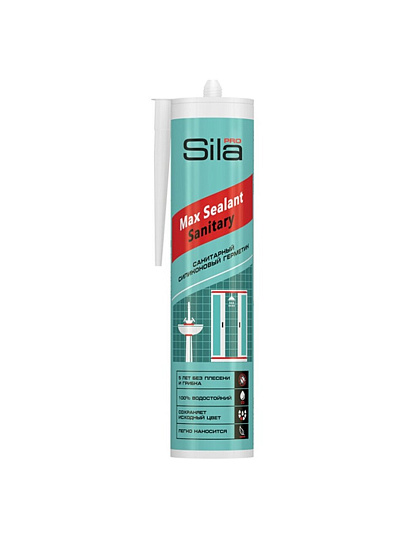 Герметик силиконовый, санитарный, SilaPro, Max Sealant, SSSCL0290, 280 мл, бесцветный