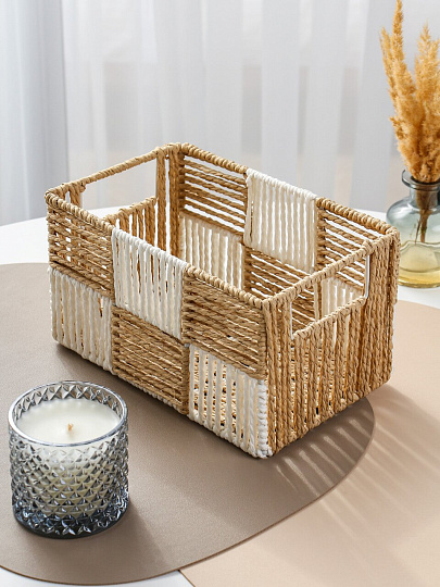 Корзина 25х16х14 см, прямоугольная, плетеная, Y4-9657