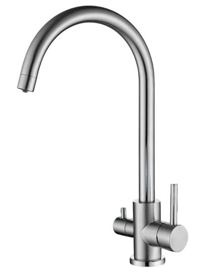 Смеситель для кухни, G.lauf, с картриджем, с подключением к фильтру, нержавеющая сталь, ZAP18-C090