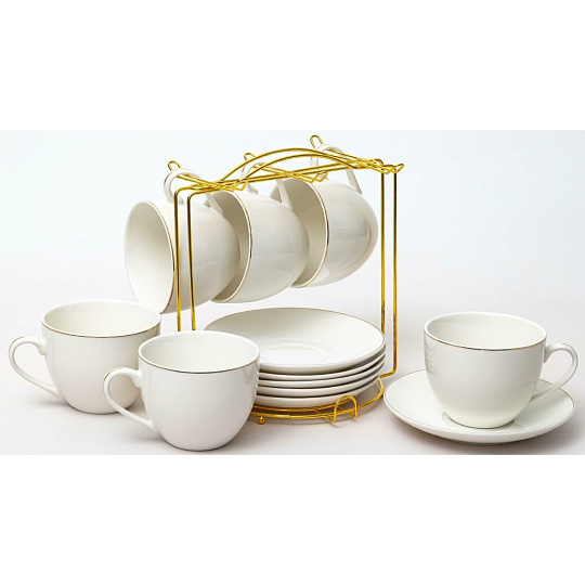 Набор чайный фарфор, 12 предметов, на 6 персон, 235 мл, Balsford, Грация Шелк, 101-01067, подарочная упаковка