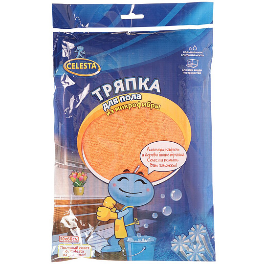 Салфетка для пола микрофибра, 0.5х0.6 м, Celesta, 366