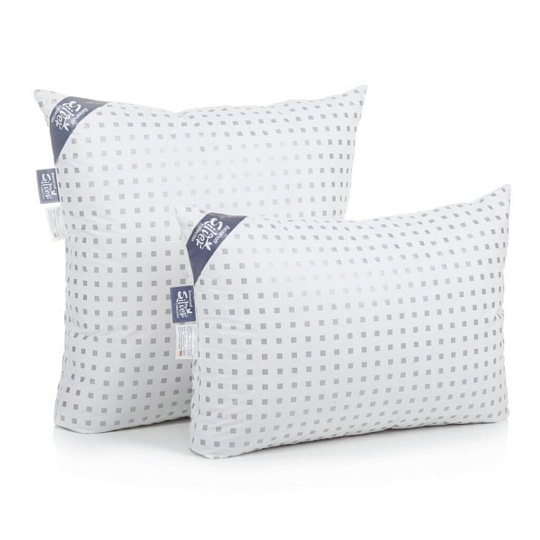 Подушка 50 х 70 см, перо + пух птичий, Silver, чехол 100% хлопок, кант, упругая, Belashoff, ПSП-2