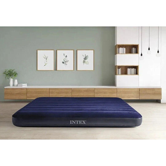 Матрас надувной Intex, 203х183х25 см, 64755, без насоса, флокированный, 272 кг