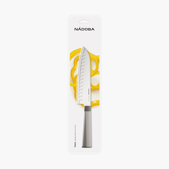 Нож кухонный Nadoba, Ivory, сантоку, нерж сталь, 17.5 см, рук пласт, 724813