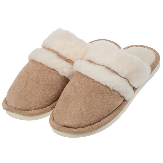 Тапки для женщин, замша, кофе с молоком, р. 40-41, закрытые, A210358