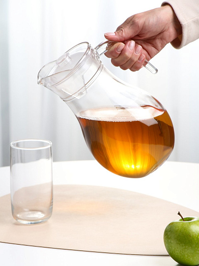 Кувшин стекло, 1.8 л, Классика, прозрач, с крышкой, Y4-11028