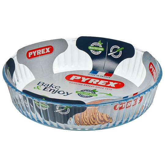 Форма для запекания стекло, 26 см, 2.1 л, круглая, с волнистым краем, Pyrex, Bake & Enjoy, 818B000/5046