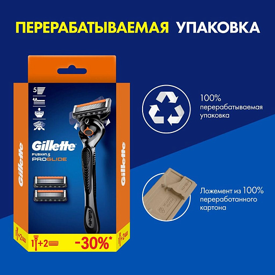 Станок для бритья Gillette, Fusion ProGlide, для мужчин, 3 сменные кассеты