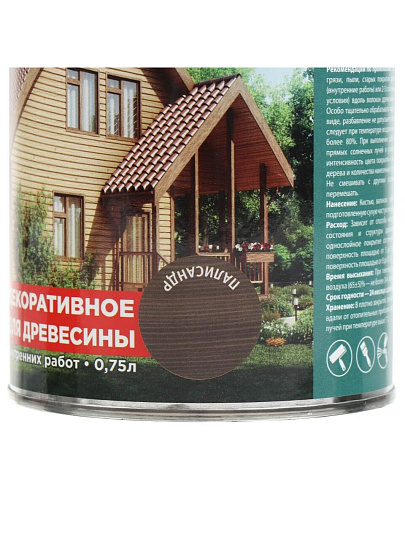 Защитно-декоративное покрытие Русские узоры, для дерева, палисандр, 0.7 л