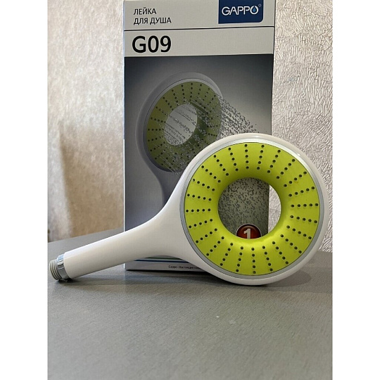 Лейка для душа, пластик, наружная резьба, 1 режим, Gappo, G09