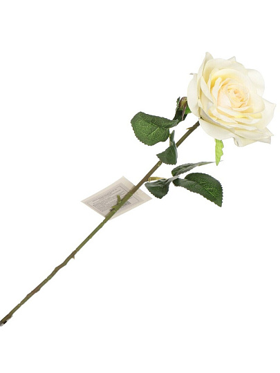 Цветок искусственный декоративный Роза раскрытая, 62 см, белый, Y3-1543