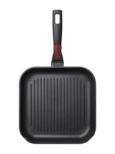 Сковорода-гриль алюминий, 26 см, антипригарное покрытие, Nadoba, Vilma, съемная ручка, квадрат, индукция, 728220