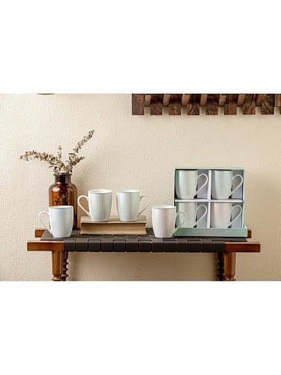 Набор кружек фарфор, 4 шт, 340 мл, Бархат, Jewel, ПС0006-22