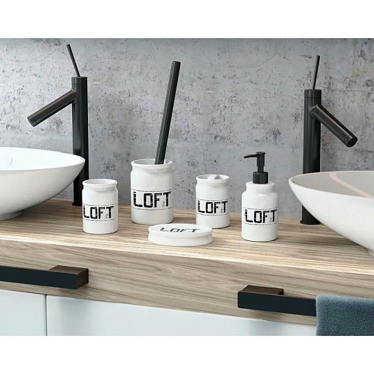 Стакан для зубных щеток, керамика, Fora, Loft, FOR-LT044