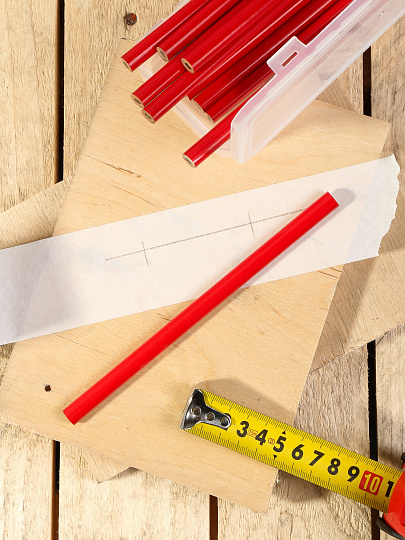 Карандаш плотника, 176X10X7.5 мм, HB, 4.0X2.0X176 мм, 10 шт, Bartex