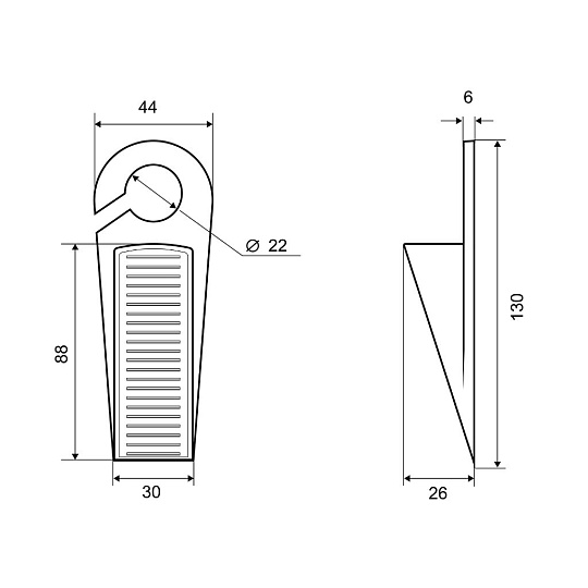 Фиксатор Palladium, BS 46.41, для дверей, напольный, 2 шт, серый, 111643