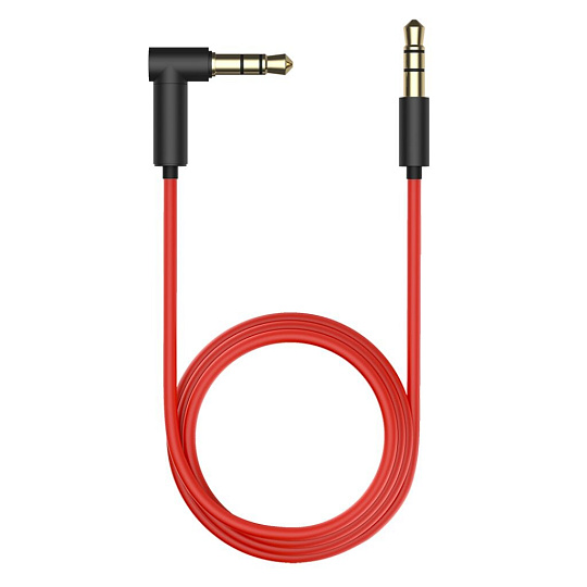 Кабель AUX, OLMIO, Jack-Jack, L - образный, 3.5 mm, черно-красный, 038900