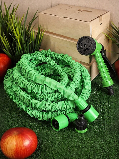 Шланг поливочный, растягивающийся, Grandy, Expandable, латекс, от 7.5 до 22.5 м, с пистолетом, BT002