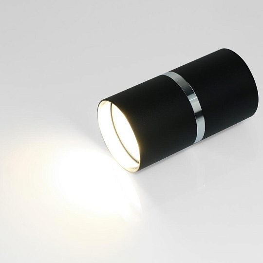 Светильник накладной General Lighting Systems, Диаметр, 50 Вт, GU10, на 1 лампочку, IP20, d5.5х10 см, Спот, черный, 661691