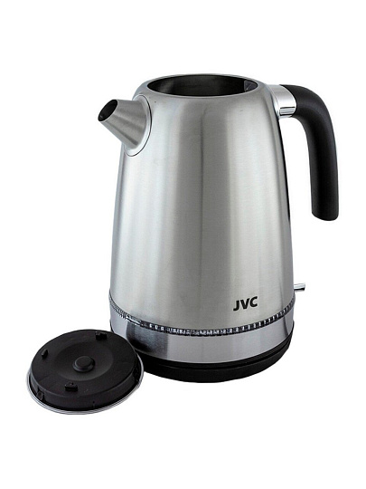 Чайник электрический JVC, JK-KE1720, 1.7 л, 2200 Вт, скрытый нагревательный элемент, нержавеющая сталь, пластик