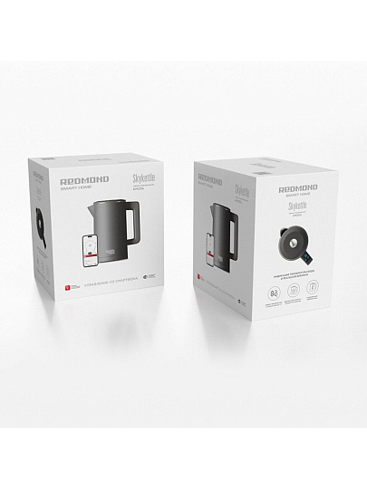 Чайник электрический Redmond, SkyKettle KM231S, Strix, серый, 1.7 л, смарт, 2200 Вт, скрытый нагревательный элемент, пластик