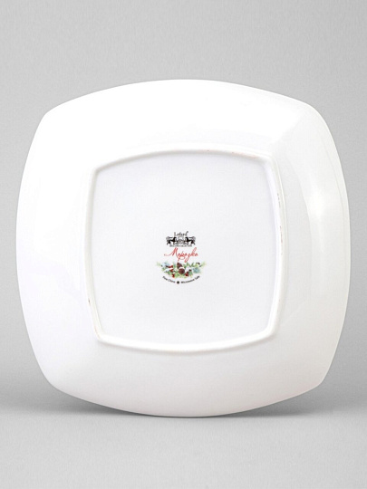 Тарелка закусочная, фарфор, 25х4 см, квадратная, Морозко, Lefard, 85-2047