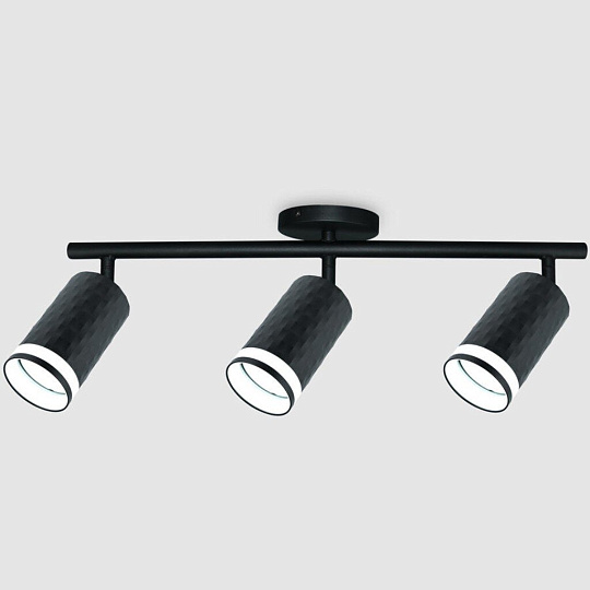 Светильник на основании General Lighting Systems, Кирпич, 50 Вт, GU10, 3 шт, IP20, d5.5х10 см, боковое рассеивание, Спот, черный, 661870