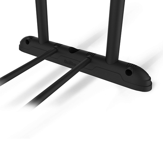 Вешалка напольная 86х44х161.5 см, Sheffilton, металл, полка для обуви, телескопическая, SHT-WR4150, В1-70, черный, черный муар, хром лак