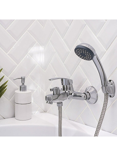 Смеситель для ванны, РМС, короткий излив, с картриджем, хром, SL85-009E