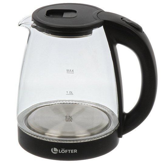 Чайник электрический Lofter, CX-K313-18M, 1.8 л, матовый, 1500 Вт, скрытый нагревательный элемент, стекло, пластик