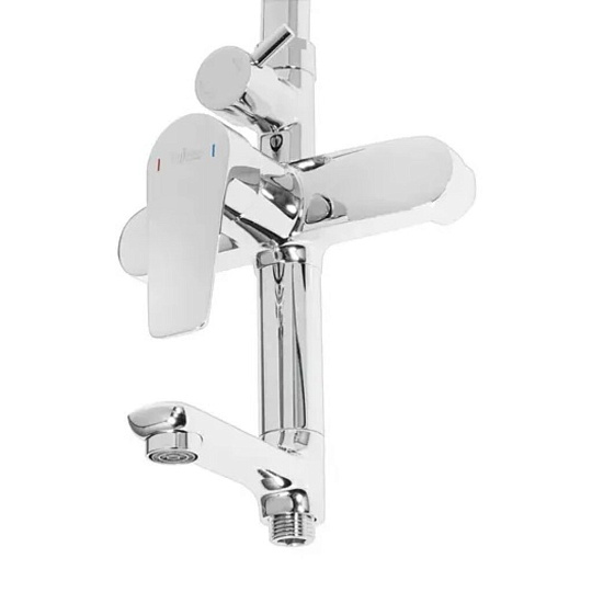 Смеситель для ванны, Rossinka, Тропический дождь, короткий излив, с картриджем, хром, S35-46