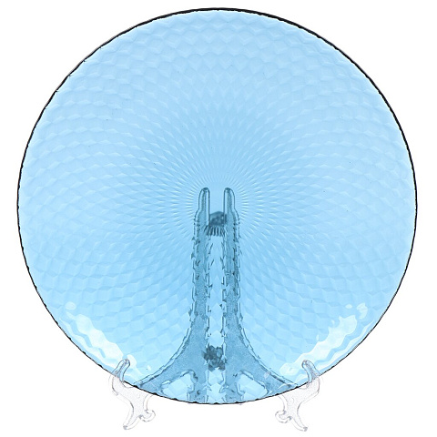 Тарелка обеденная, стекло, 25 см, круглая, Идиллия Лондон Топаз 2, Luminarc, Q1313, синяя