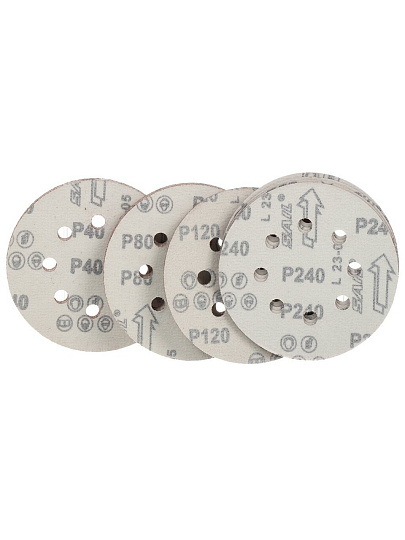 Круг шлифовальный Deko, SD20-1, диаметр 125 мм, набор, P40, P80, P120, P240, 20 шт