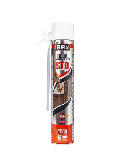 Пена монтажная Irfix, STD ЭРГО, бытовая, 50 л, 750 мл, летняя, 10003