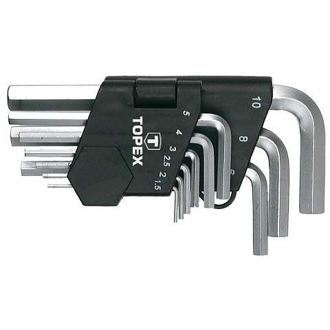 Ключи шестигранные 1.5-10 мм, набор 9 шт., TOPEX, 35D955