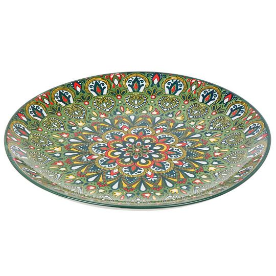 Блюдо керамика, 4.5х25 см, зеленое, Самарканд, Y4-9762