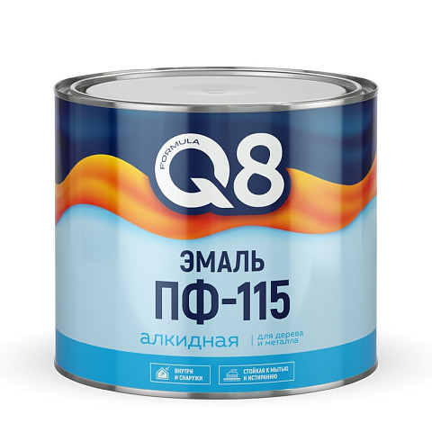 Эмаль Formula Q8, ПФ-115, алкид, глянцевая, сл кость, 1.8 кг