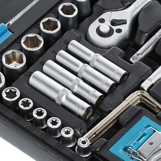 Набор слесарных инструментов Bartex, Pro, 1/4", 6-гранные, сталь, кейс, 57 предметов