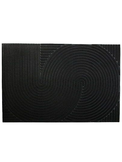 Коврик грязезащитный влаговпитывающий, 60х90 см, прямоугольный, полипропилен, резина, черный, Dzen, Blabar, 93736