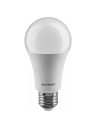 Лампа светодиодная E27, 20 Вт, 200 Вт, груша, 4000 К, нейтральный белый свет, Онлайт, 61158