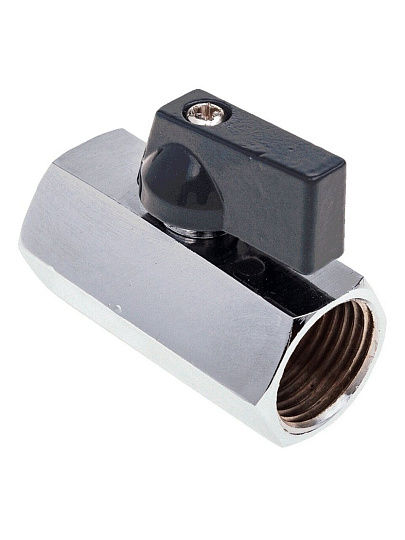 Кран для бытовых приборов, 1/2", г-г, латунь, прямой, ручка-флажок, AquaLink
