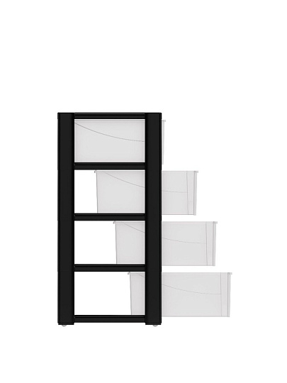 Комод 4 ящика, Колорит, черный, широкий, М8763, Альтернатива