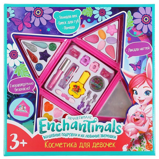 Набор косметики Enchantimals, тени для век, помада, блеск для губ, лак для ногтей, 10393B2-ENS