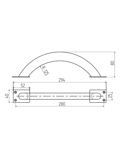 Ручка-скоба А-280, 15992, черная, сталь