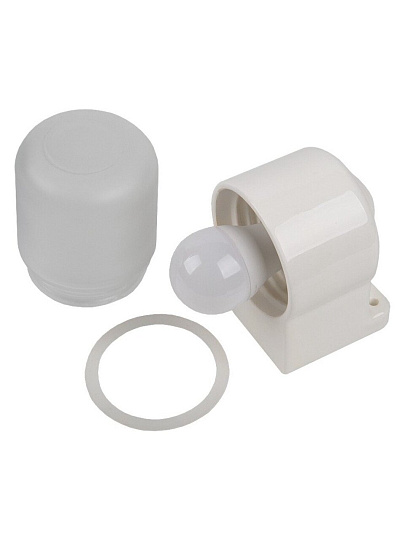 Светильник для бани, General Lighting Systems, GCF-SNC-60-E27-IP65-W,437769, 60 Вт, E27, на 1 лампочку, IP65, НПБ400-2, угловой, керамика, белый, 437769
